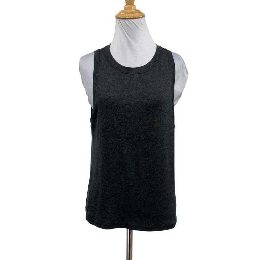 Athleta Top Womens S Small Charcoal Muscle Tank Drop Armhole Athletic Slub Gym